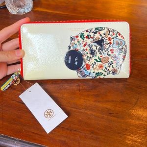 Tory Burch Peggy the Pig Patent Leather Wallet